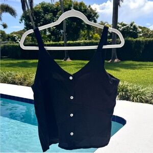 Black Button-Up Women's Top